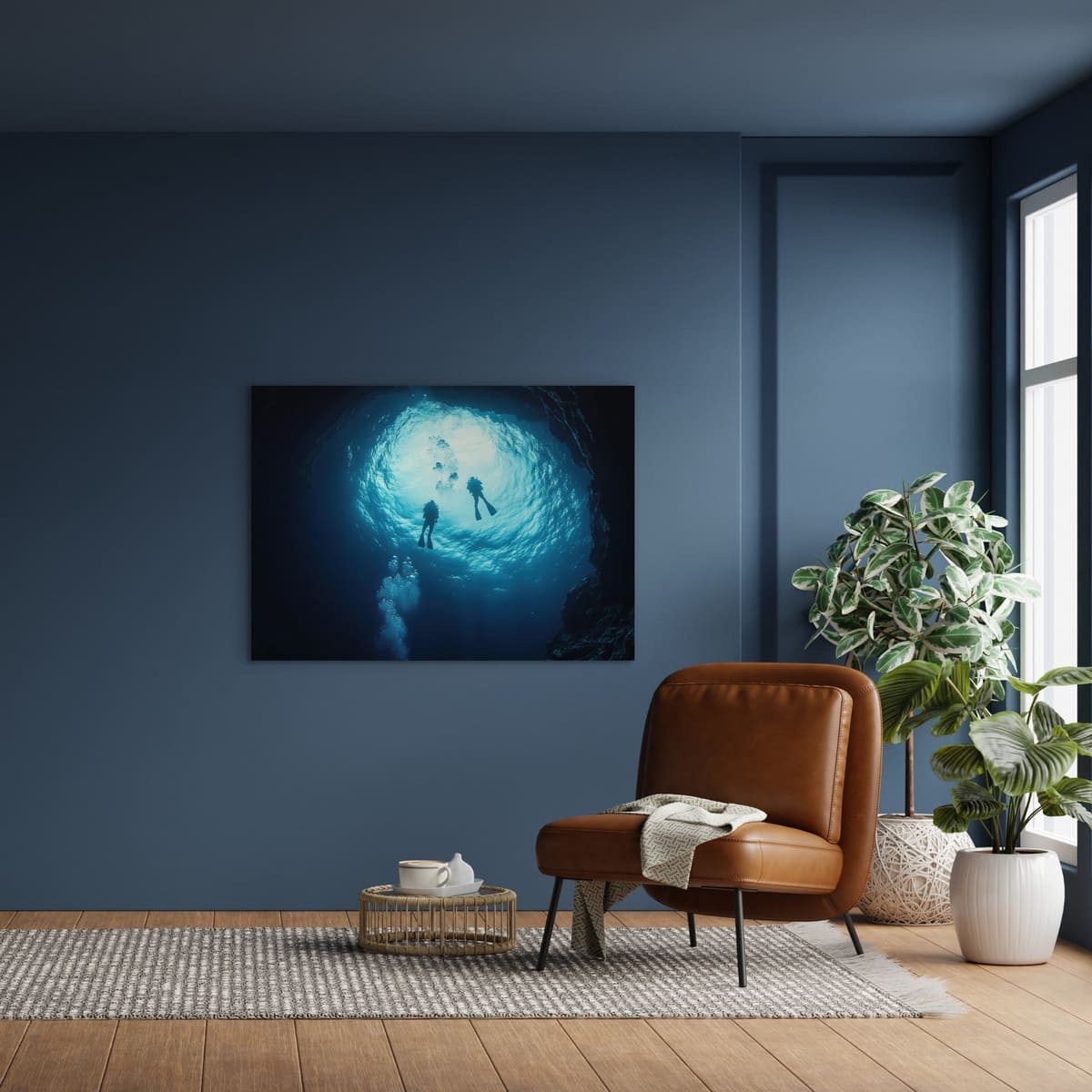 Tableau Mural Plongée Sous-marine MER tableau en verre synthétique, CEANOTHE