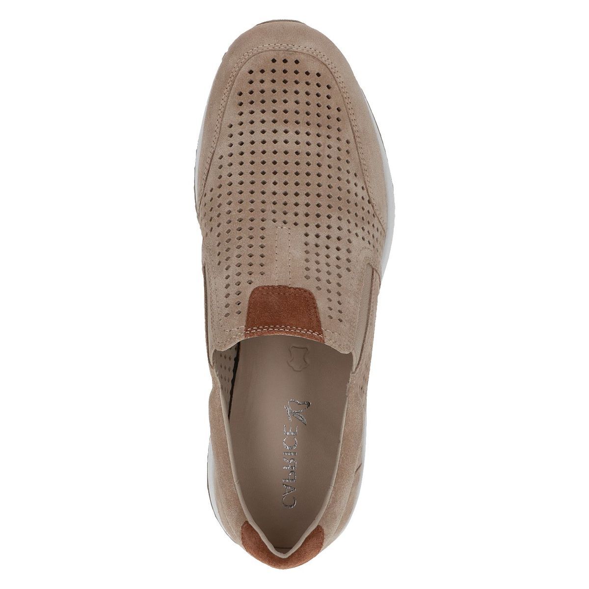 Slipper en cuir marron combiné, CAPRICE