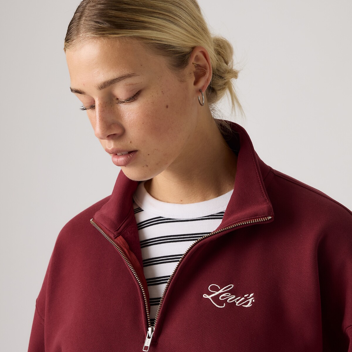 Sweatshirt mit Reissverschluss am Kragen bordeaux , LEVI'S