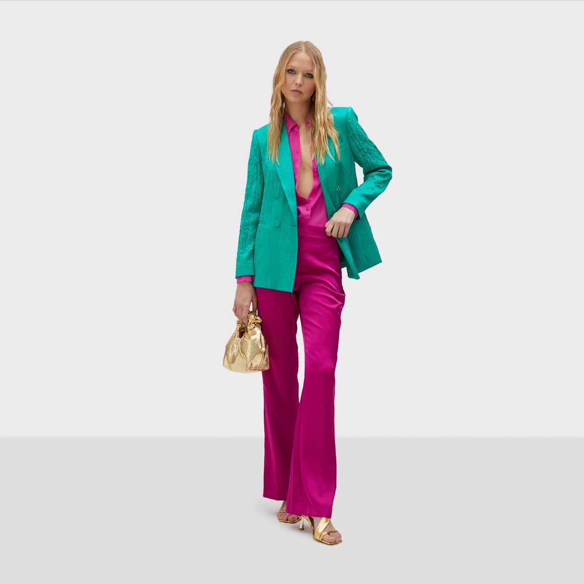 Blazer à manches longues turquoise, LOLA CASADEMUNT