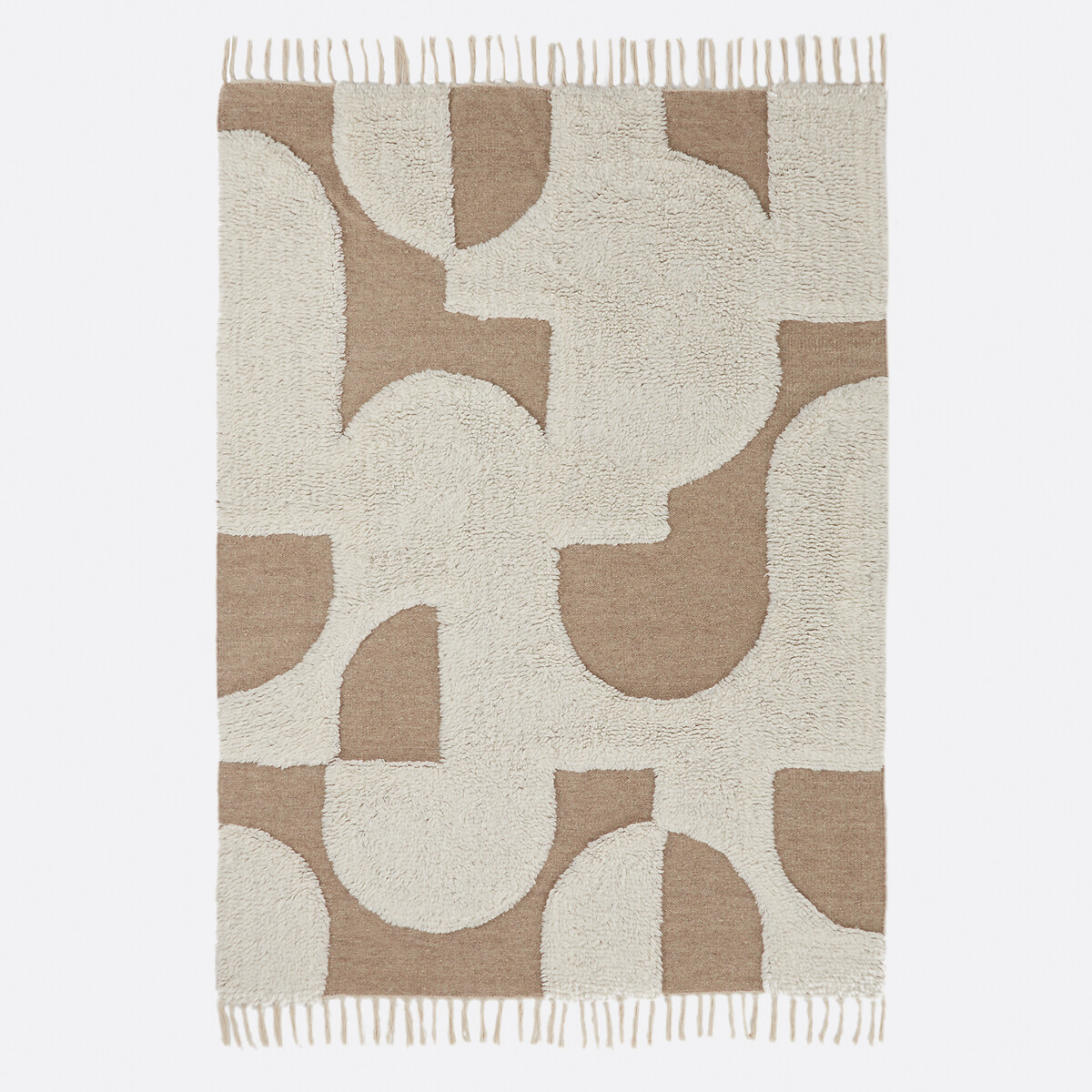 Tapis laine et coton bicolore, Douma ecru/taupe, LA REDOUTE INTERIEURS