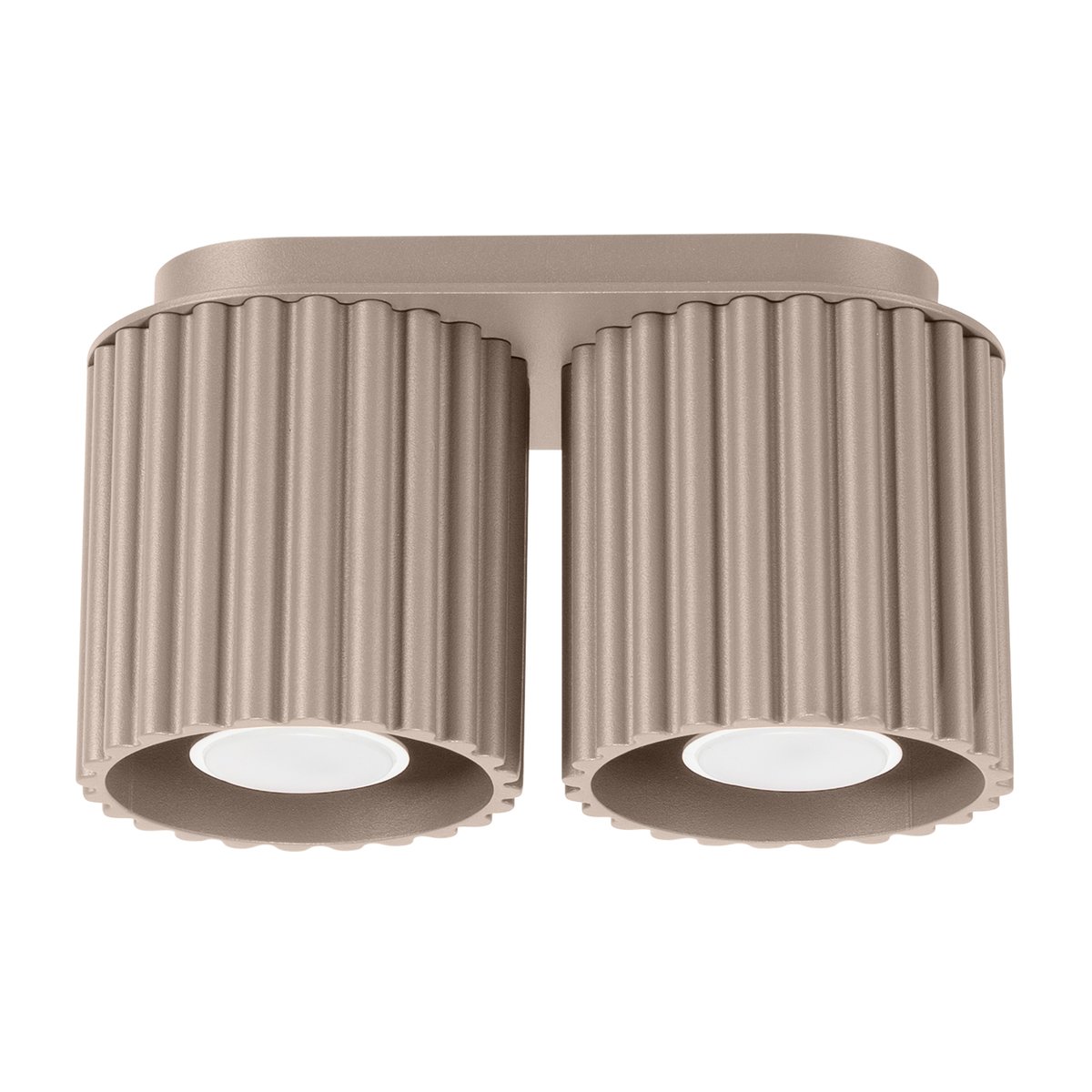 Plafonnier Aluminium Taupe GU10 2 Aura marron, EDEN