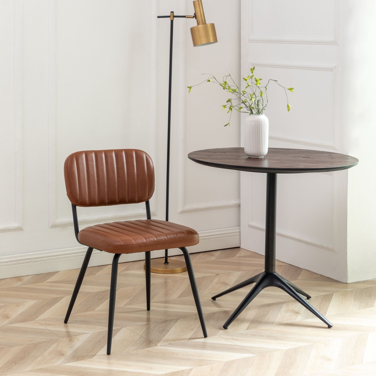 Lot de 2 chaises de séjour marron L56 cm - SPARTE marron, CALICOSY