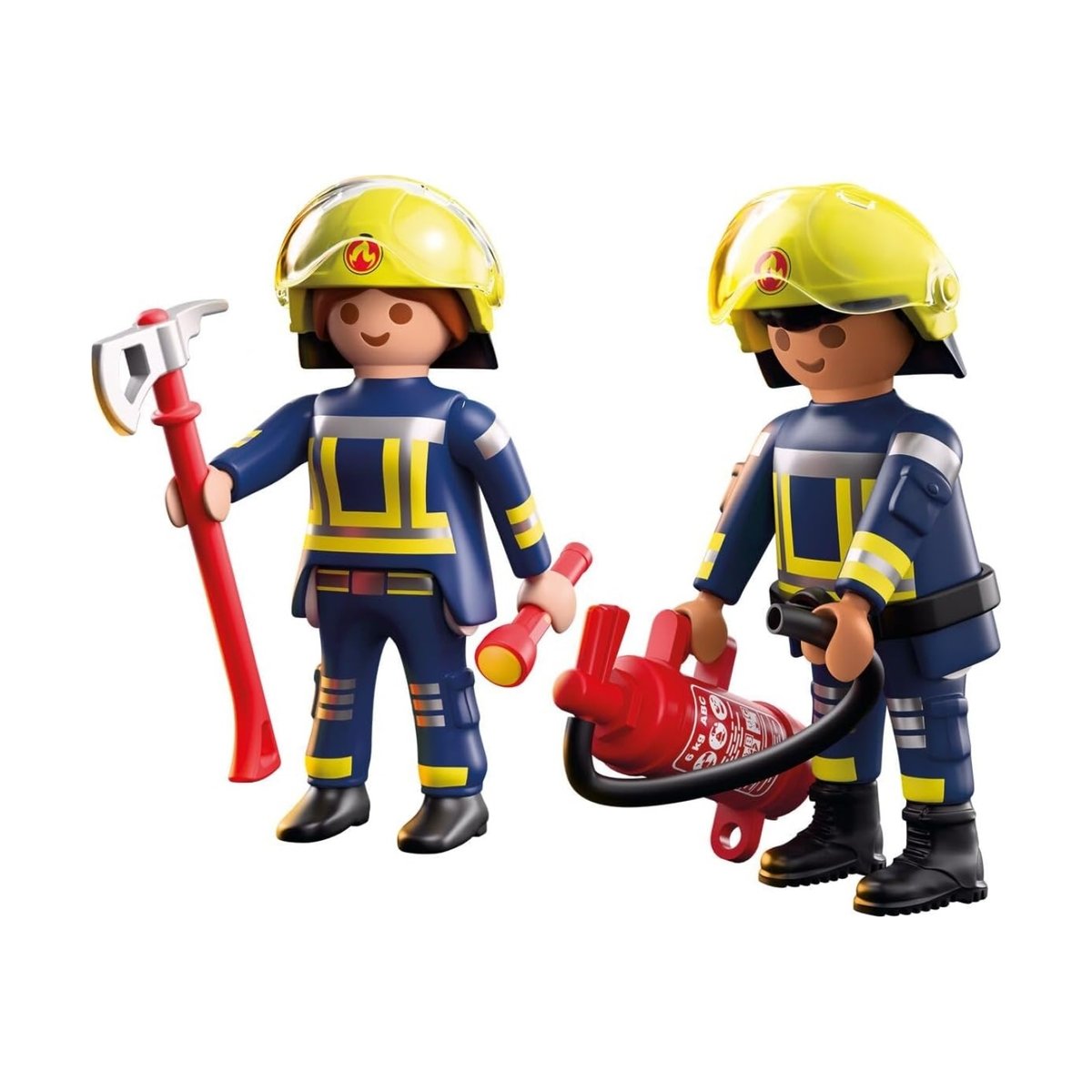 Pompiers avec hache et extincteur multicolore, PLAYMOBIL