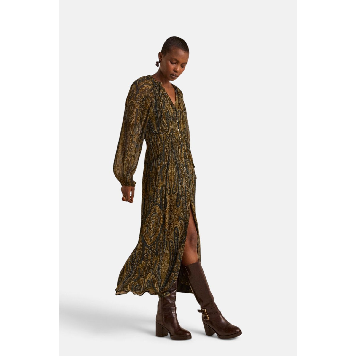Robe fluide vert sapin en viscose PEPITE cypres, Maison 123