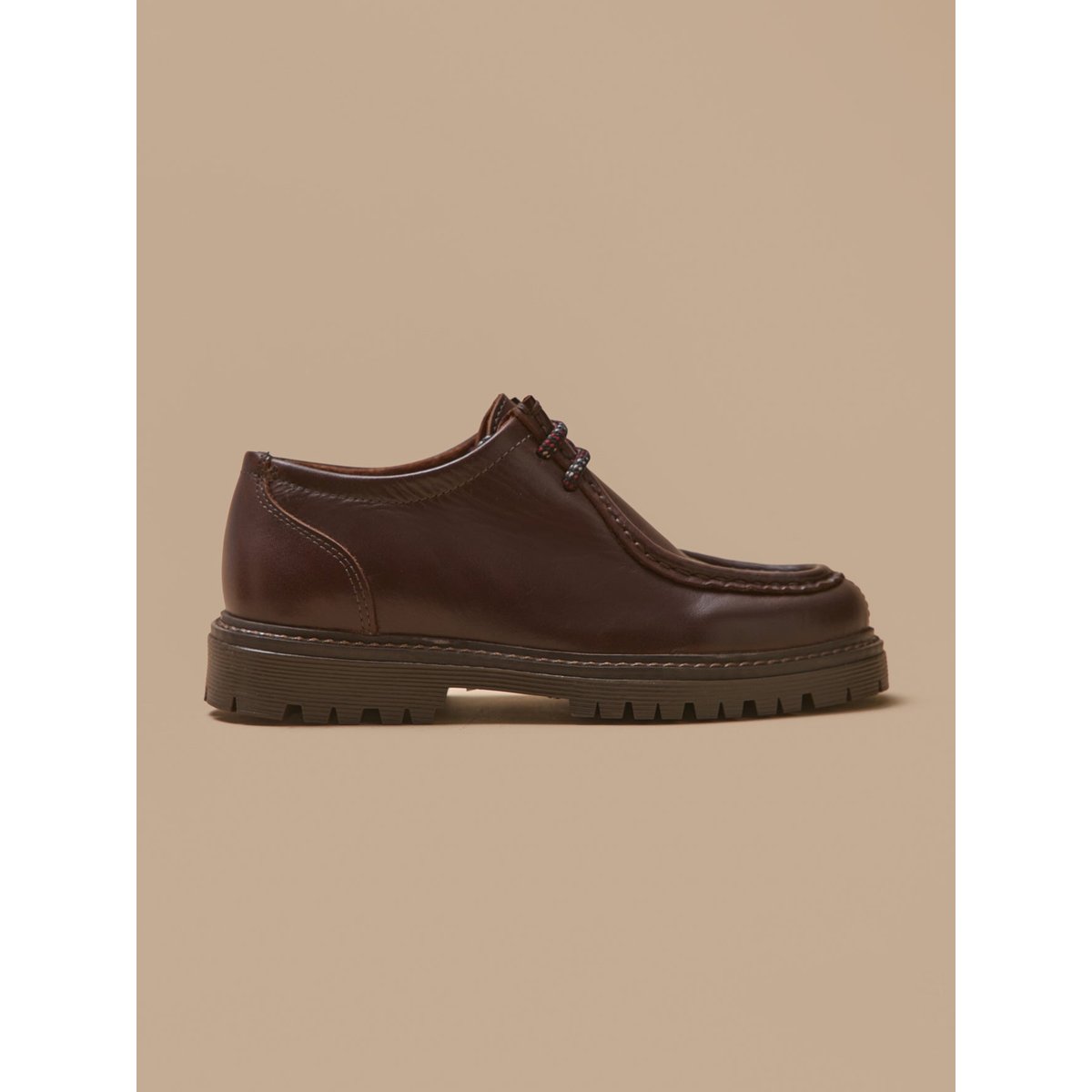 Derbies cuir chocolat, CYRILLUS