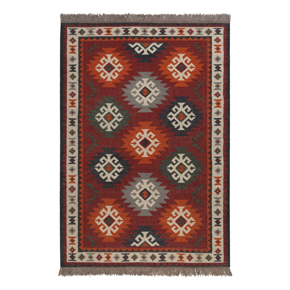 Tapis en laine, tissé main, oriental , BLANCARD rouge, WECON HOME