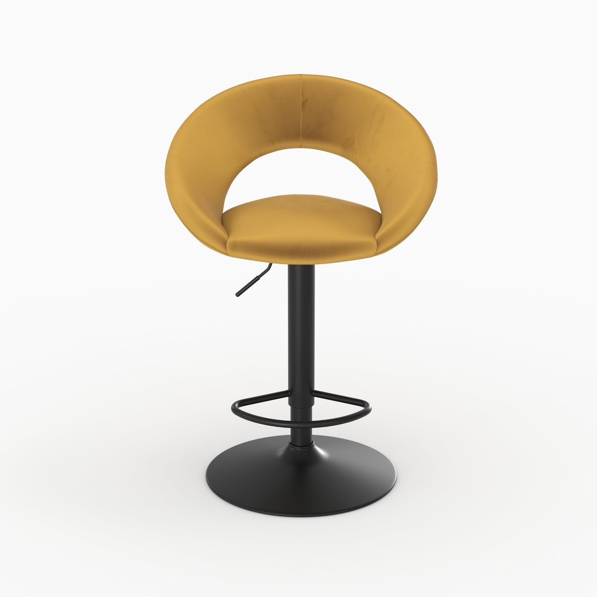 Lot de 2 chaises de bar en velours 61/76,5 cm - CLOCLO jaune curry, MAISON PAVANE