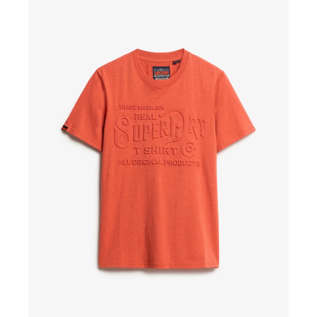 T-shirt décontracté à logo en relief Workwear rouge paprika chiné, SUPERDRY