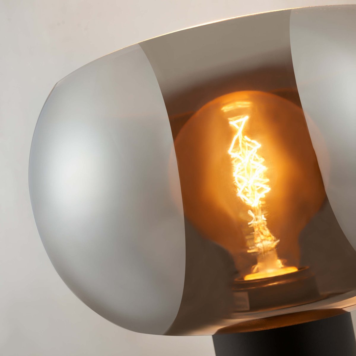 Lampe à poser verre fumé et marbre - MILAN gris fumé, KOSILUM