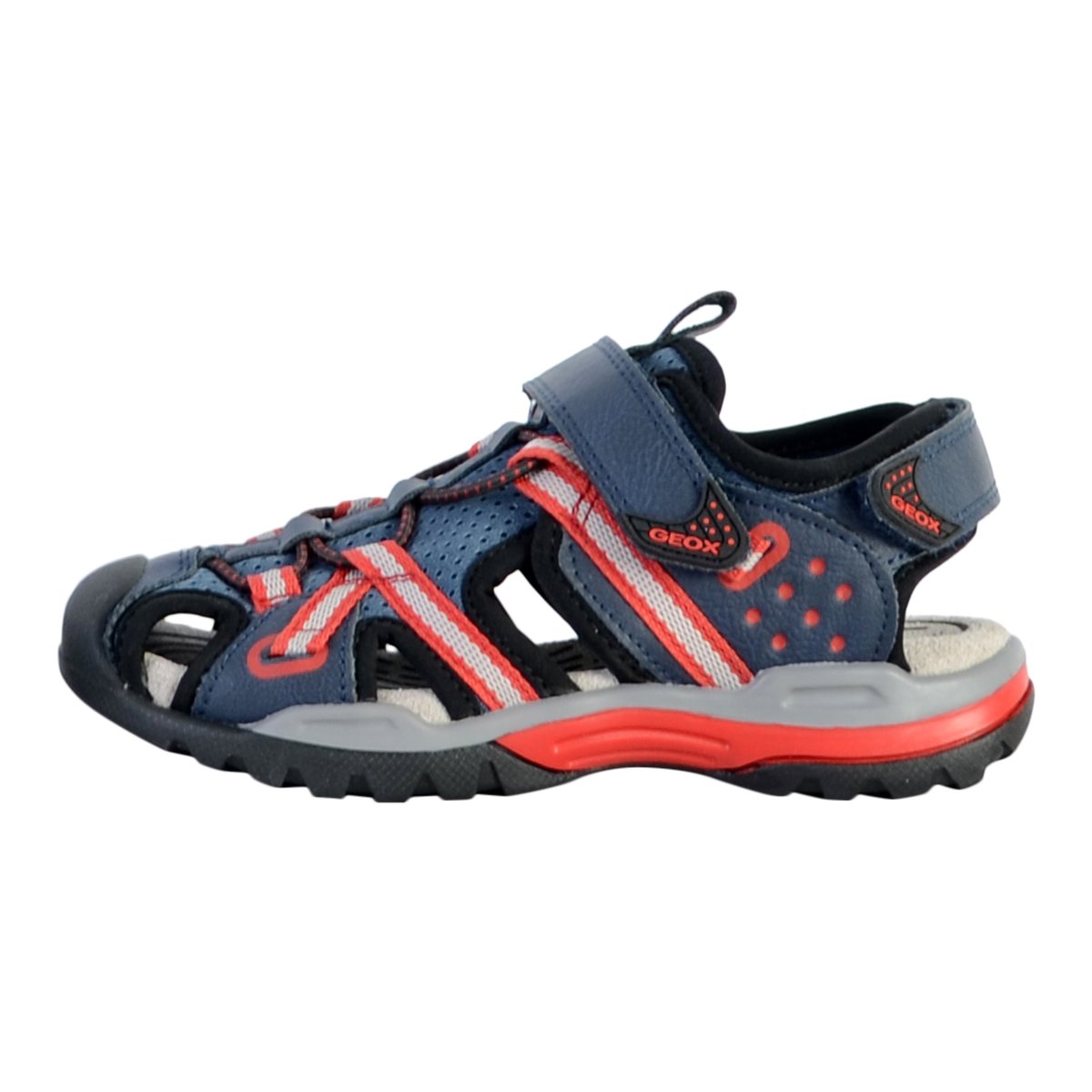 Sandale Cuir  Borealis marine/rouge, GEOX
