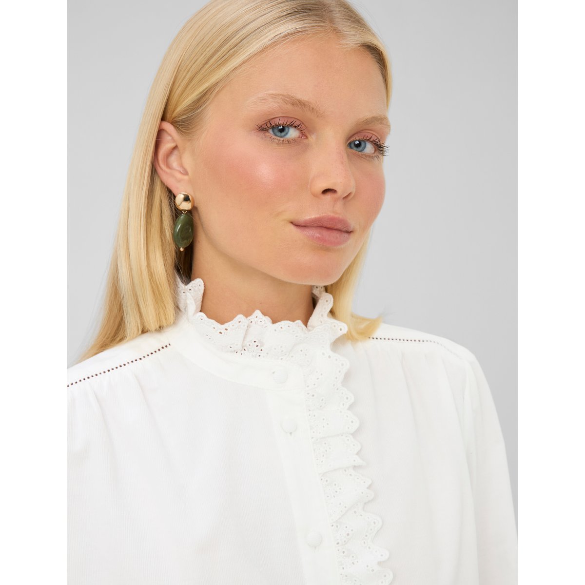 Blouse velours côtelé blanc écru, BZB