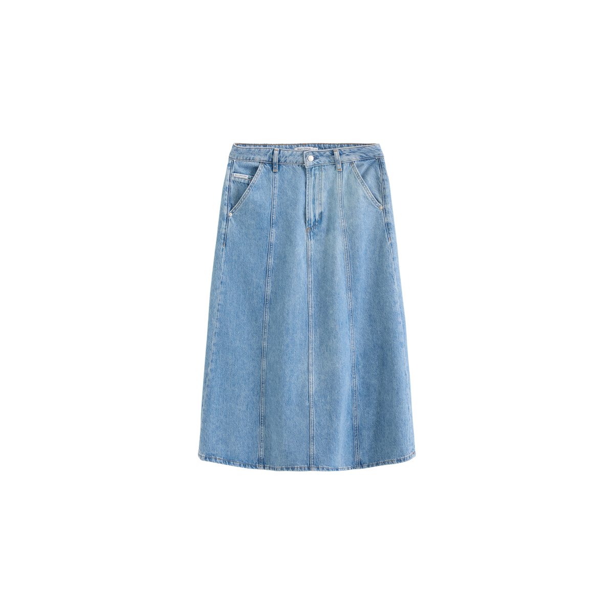 Jupe en jean évasée en denim de coton bio bleu, MARC O’POLO DENIM
