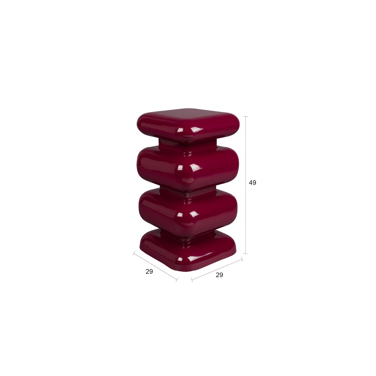 Bout de canapé en métal, STUBBY rouge, DUTCHBONE
