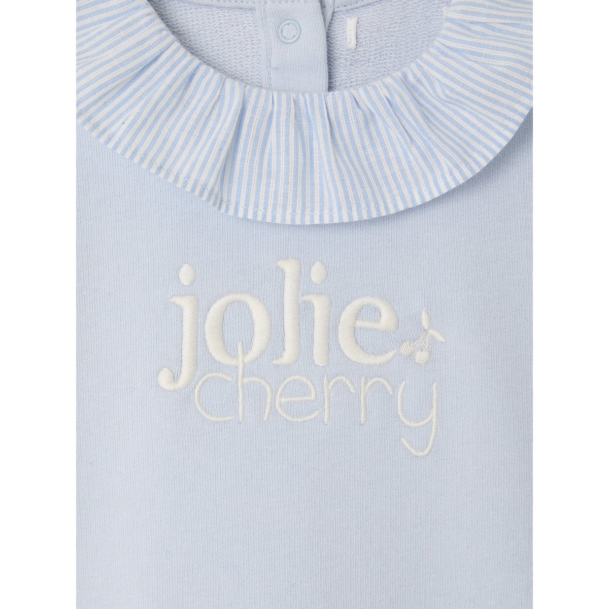Sweat bébé collerette bleu clair, VERTBAUDET