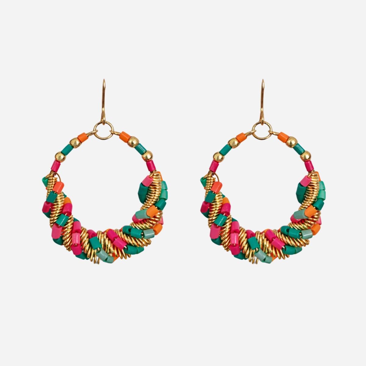 Boucles d'oreilles pendantes perles multicolores multicolore, BALABOOSTE
