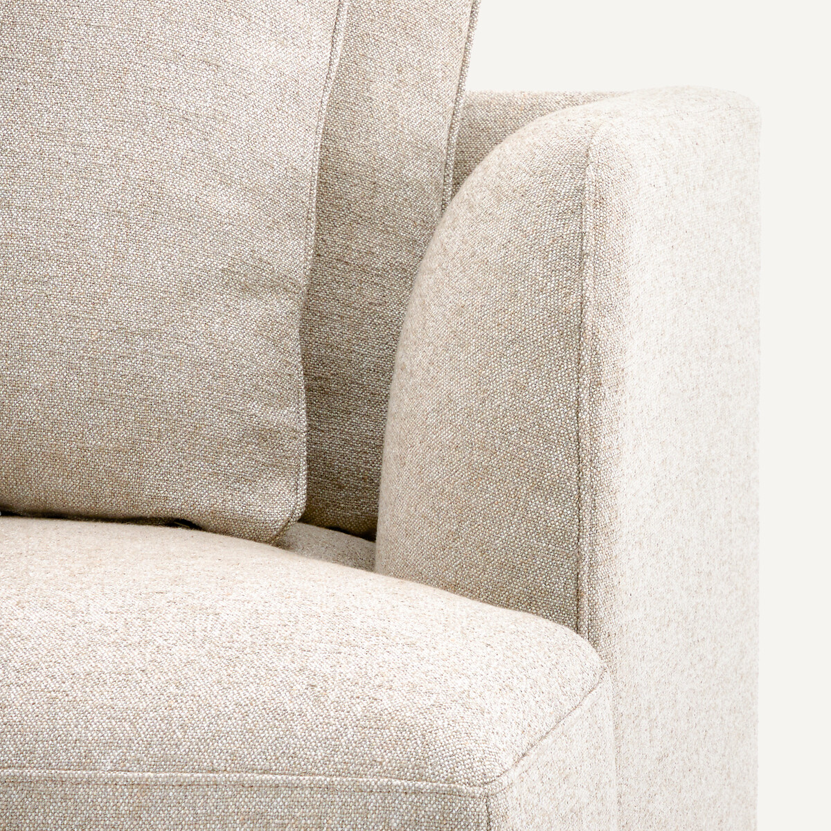 Rechtes Halbsofa, modular, aus strukturiertem Viskose-Leinen-Stoff, TIBERIO natur, AM.PM
