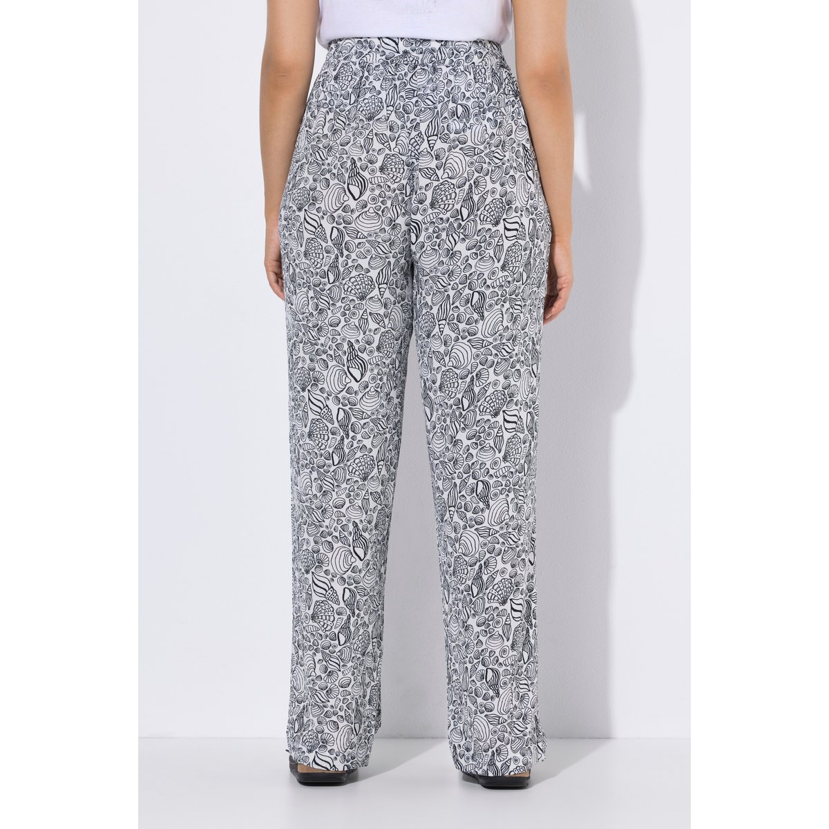 Pantalon Rose avec imprimé blanc cassé, ULLA POPKEN