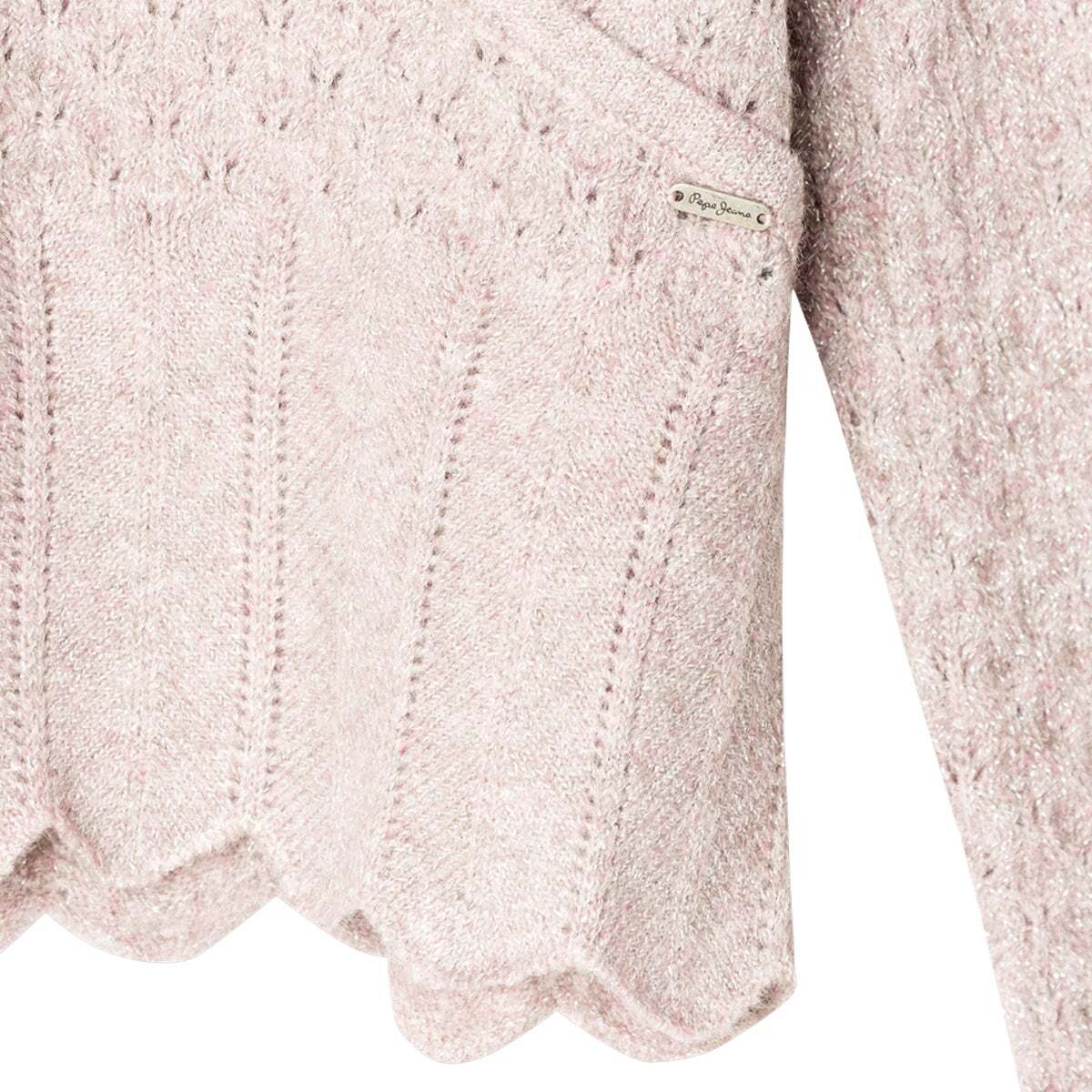 Pull Ajouré Col V violette de raisin, PEPE JEANS