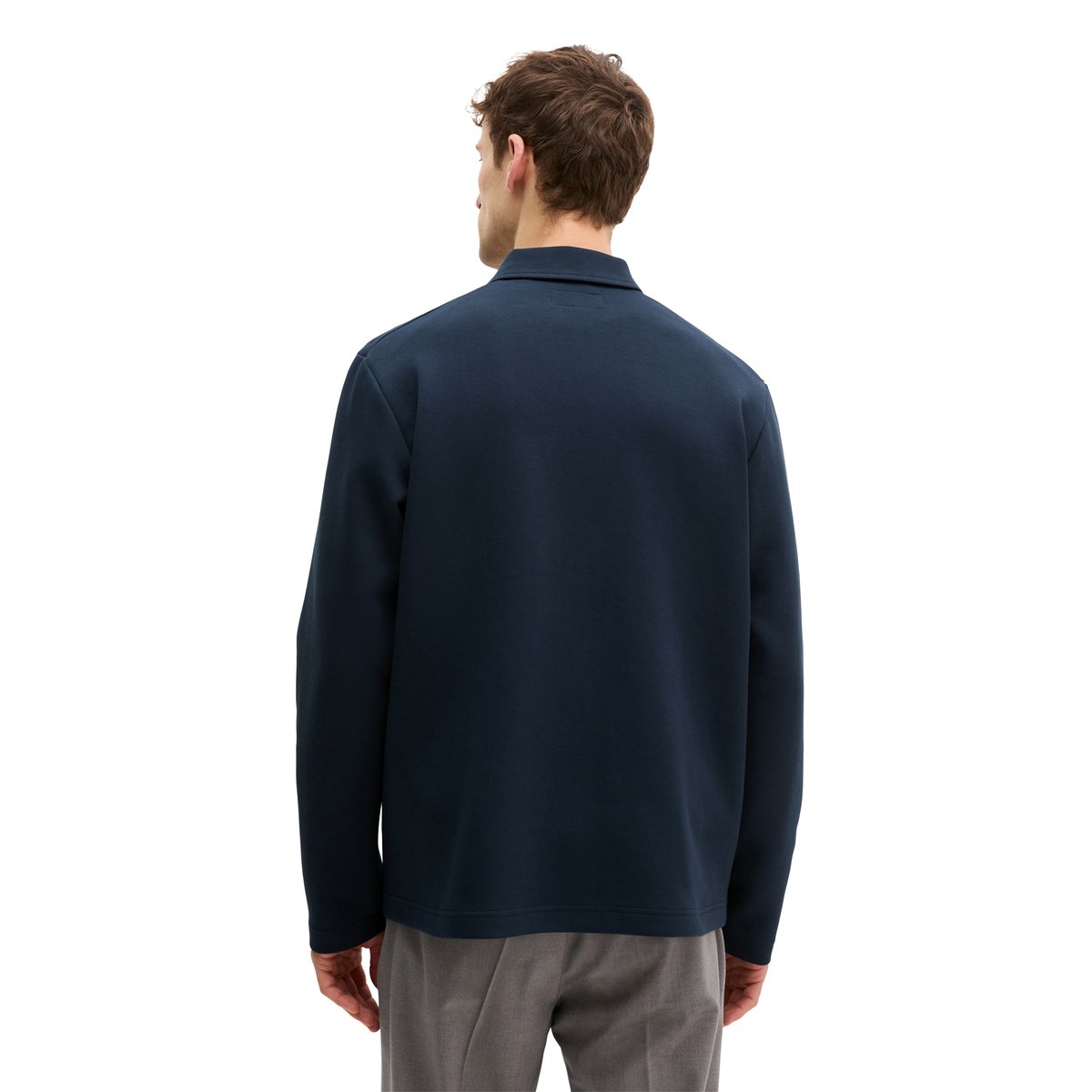 Veste sweat regular en scuba interlock bleu foncé, MARC O'POLO