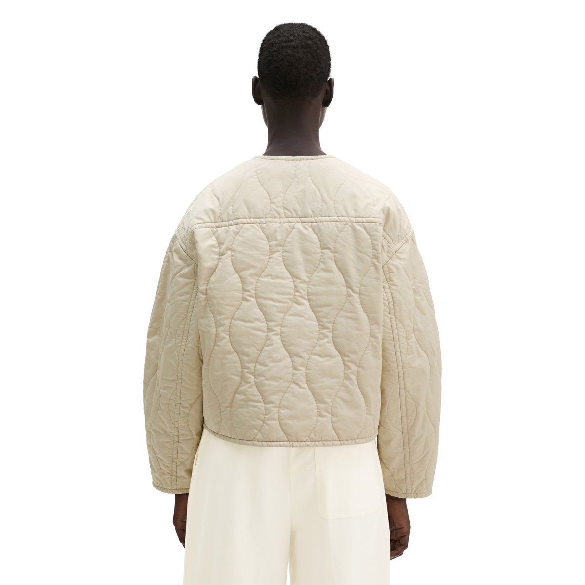 Veste matelassée en coton relaxed en twill hydrofuge beige, MARC O'POLO