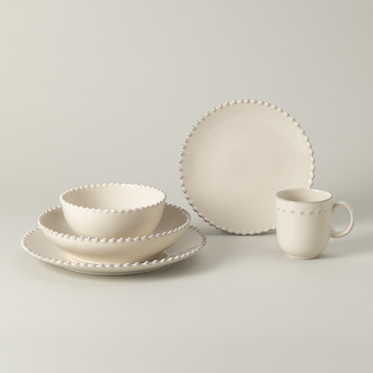 Set Table 30 Pièces avec Tasse Pearl crème, COSTA NOVA