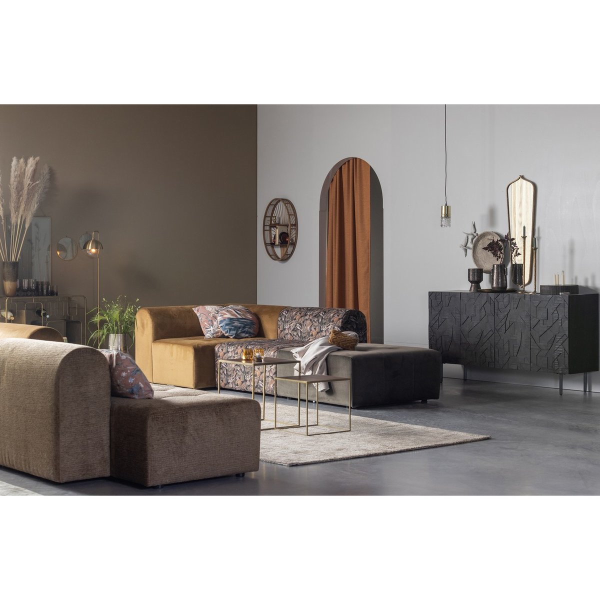 Buffet 4 portes en manguier COUNTER noir, WOOOD