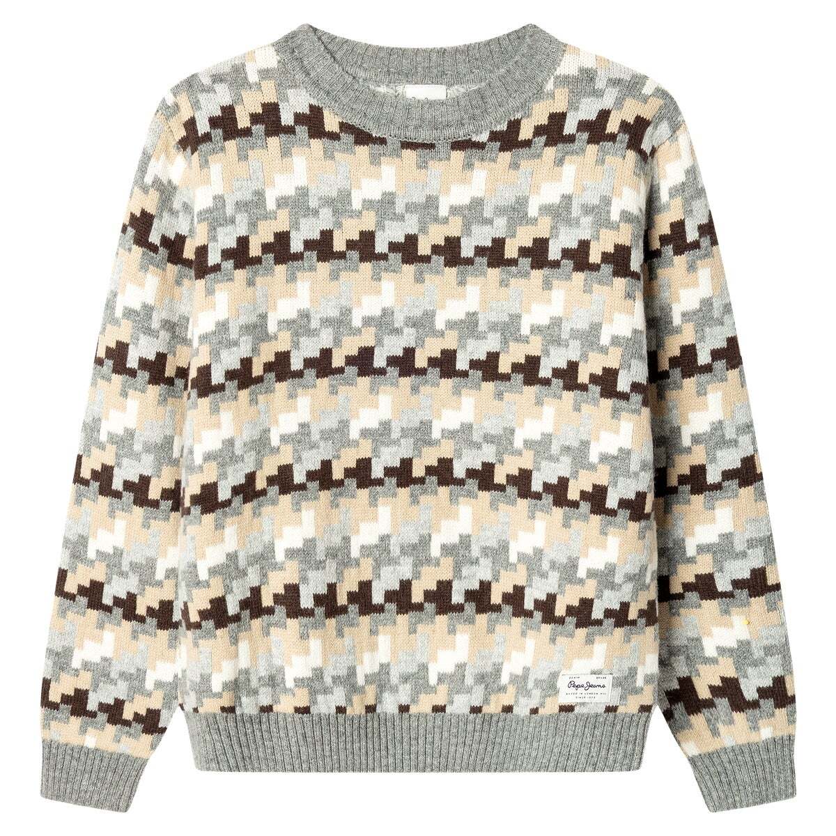Pull En Maille À Col Rond Coupe Décontractée gris chine, PEPE JEANS