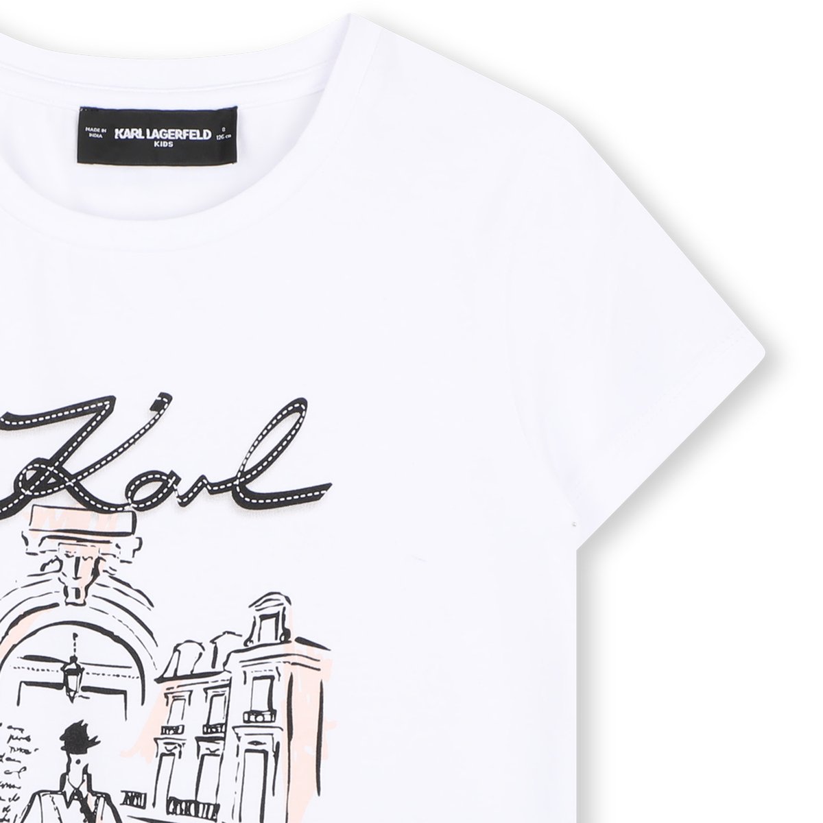 Tee-shirt manches courtes blanc, KARL LAGERFELD KIDS