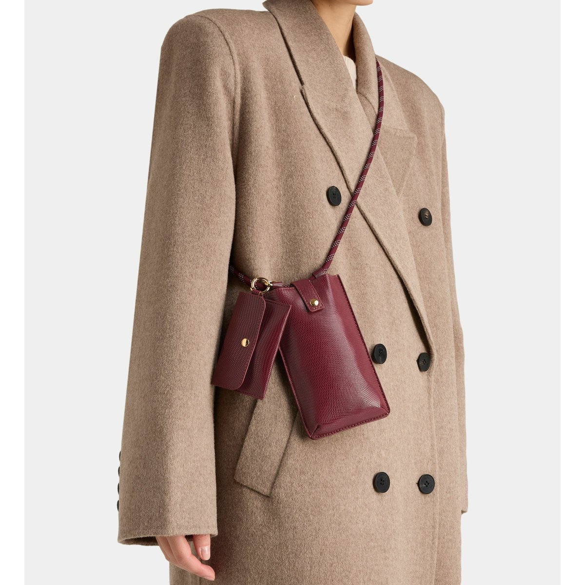 Sac pochette phone case multi bordeaux foncé, GALERIES LAFAYETTE