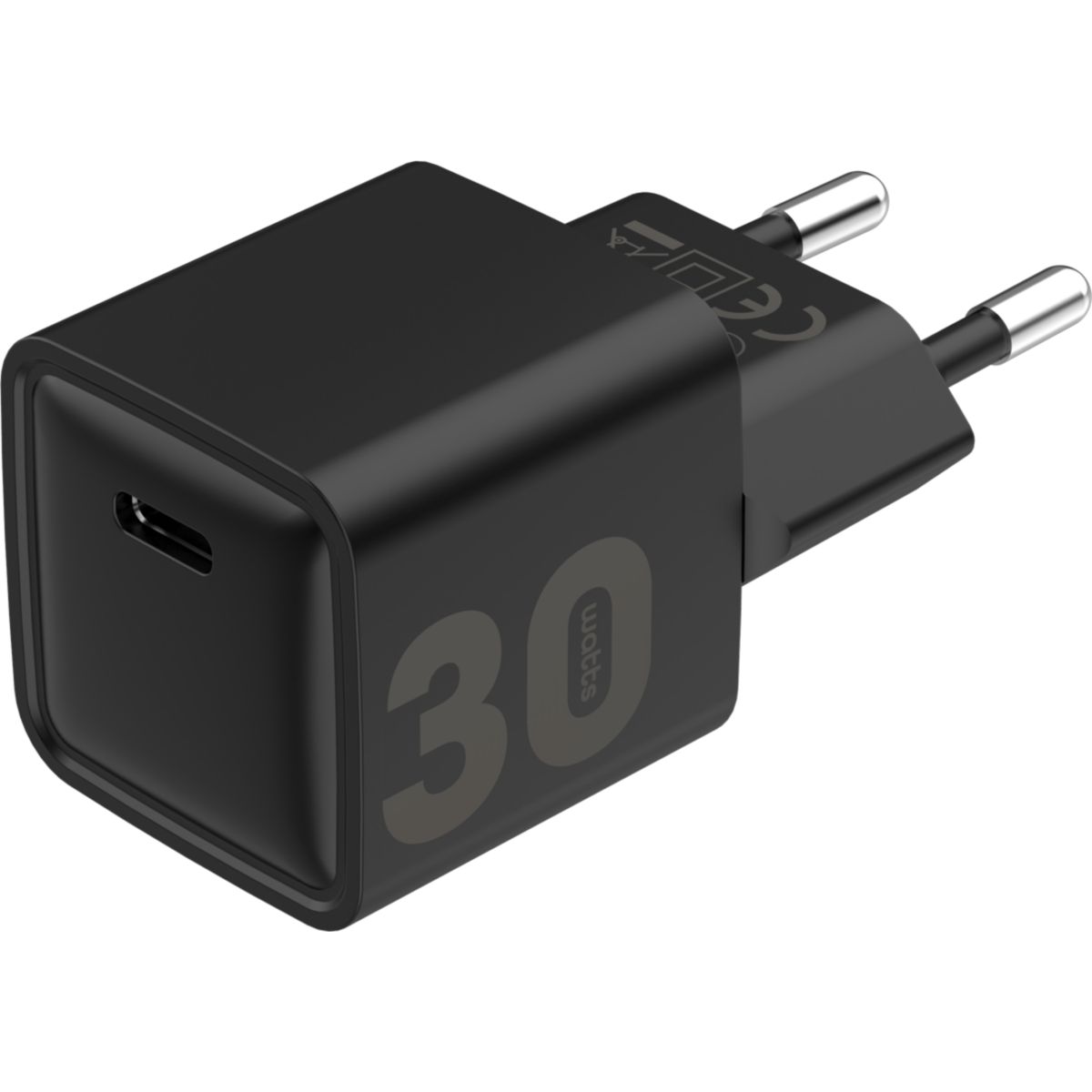 Chargeur 30W GaN + charge rapide USB-C Noir couleur unique, ESSENTIEL B
