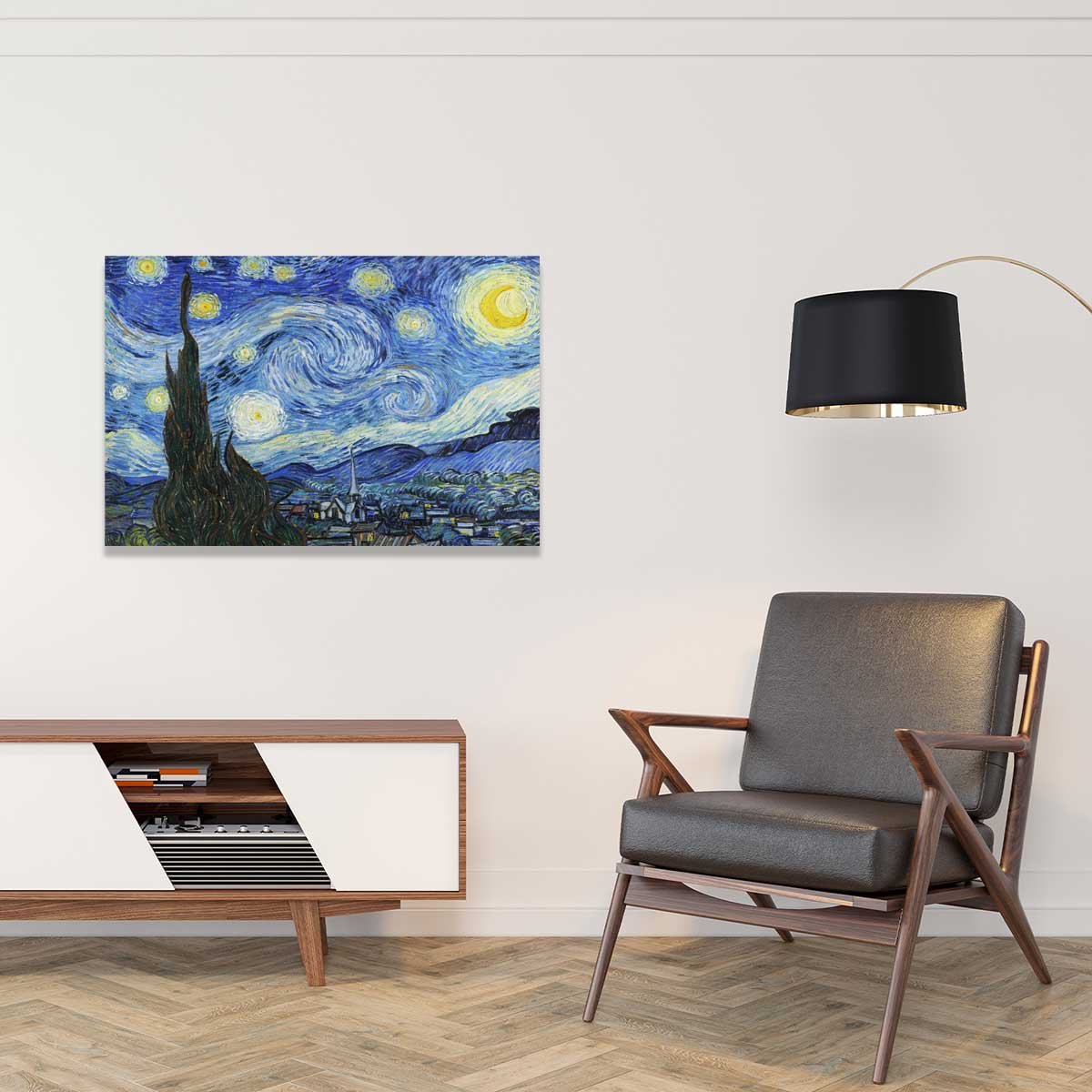 Tableau célèbre La Nuit Etoilée de Vincent Van Gogh tableau alu dibond, HEXOA
