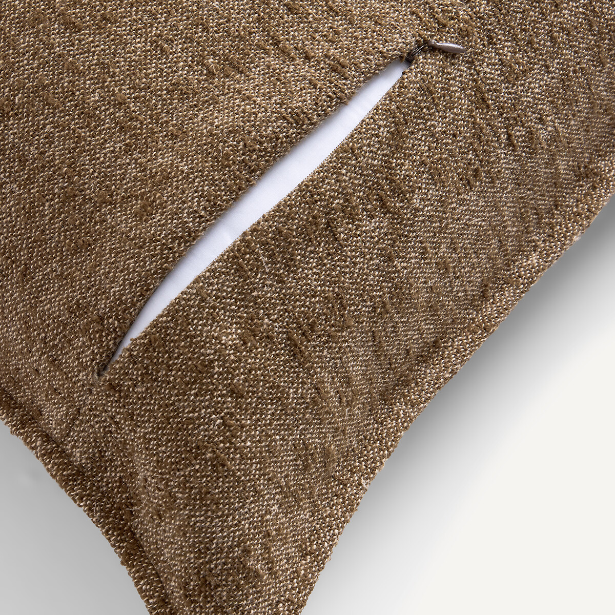 Housse de coussin coton et lin, Thalin marron, AM.PM