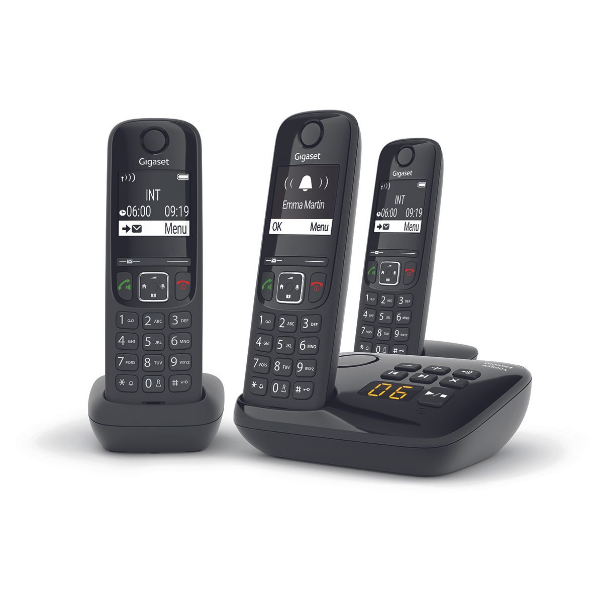 Téléphone sans fil AS690 A Trio Noir noir, GIGASET