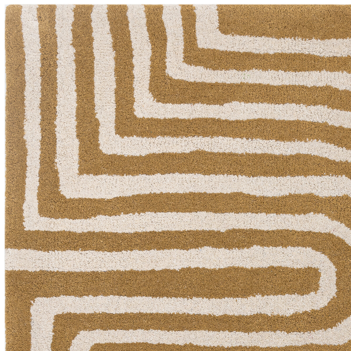 Curve Abstract Rug in 100% Wool ochre, ÉDITÉ