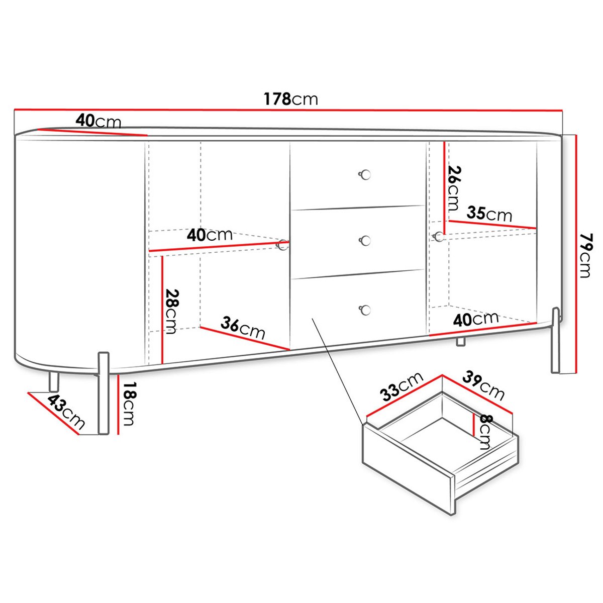 Etagère - JAIME beige, BEST MOBILIER