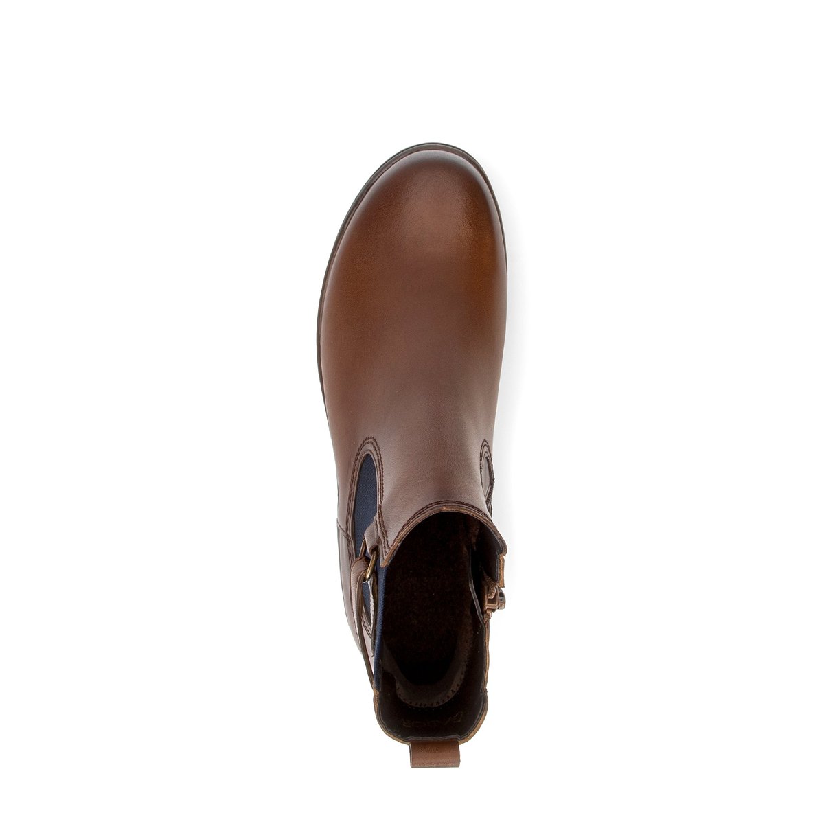 Bottines en cuir lisse à talon décroché cognac, GABOR