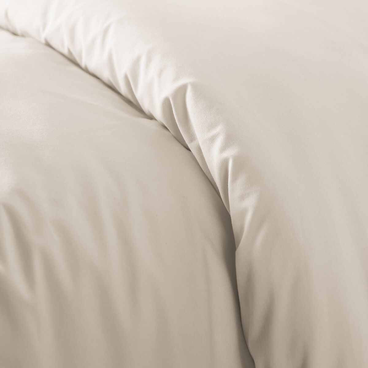 Scenario Cotton Percale 200 Thread Count Zip-Up Duvet Cover light beige, LA REDOUTE INTERIEURS