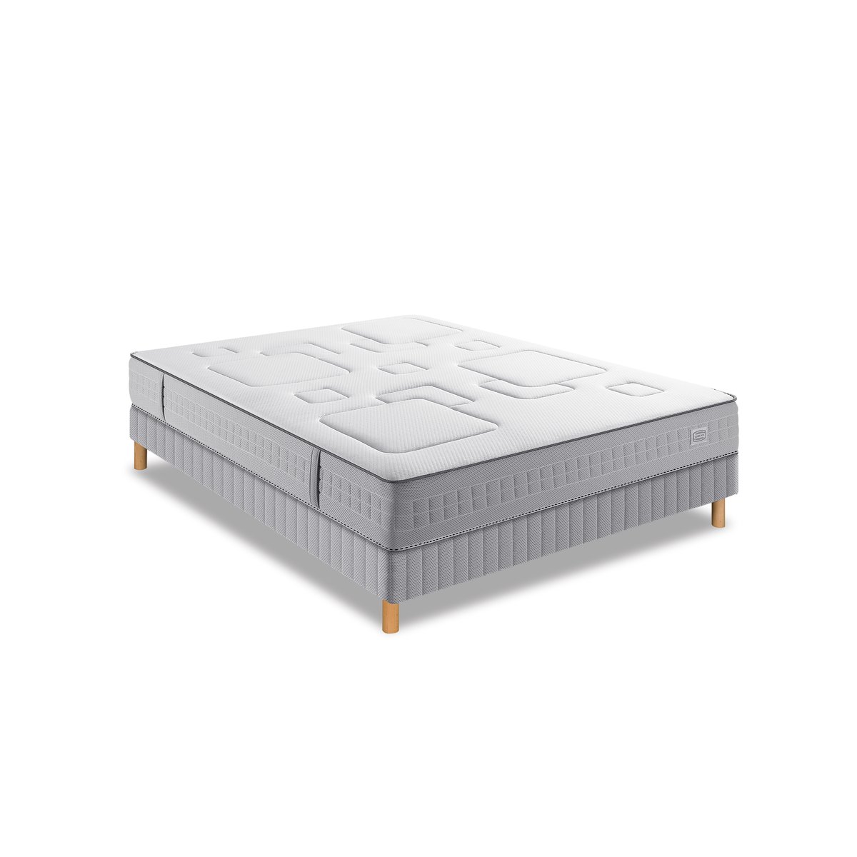 Ens EQUILIBRE 180x200 matelas H25 ressort ensachés, ferme, 2 sommiers blanc, SIMMONS