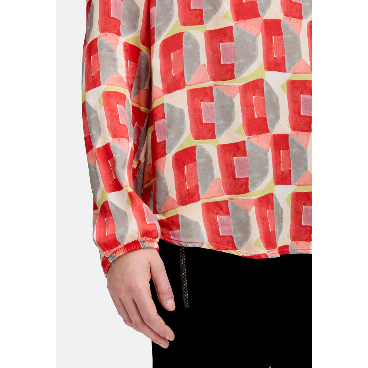 Blouse casual à boutons rouge/gris, CARTOON