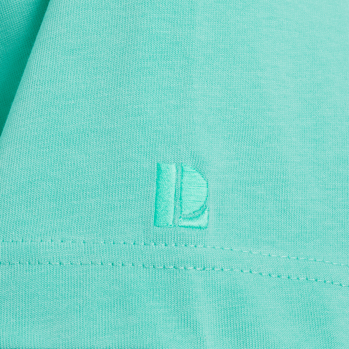 T-shirt com elástico, gola redonda, mangas curtas, em jersey pesado verde, LA REDOUTE COLLECTIONS
