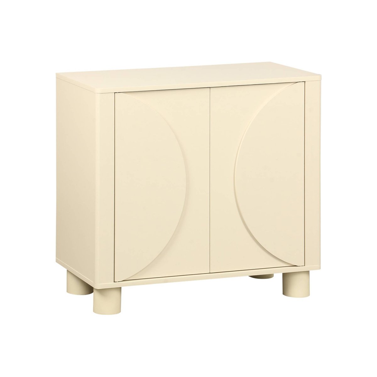 Buffet décor bois 2 portes réversibles 80cm PONDI beige, SWEEEK