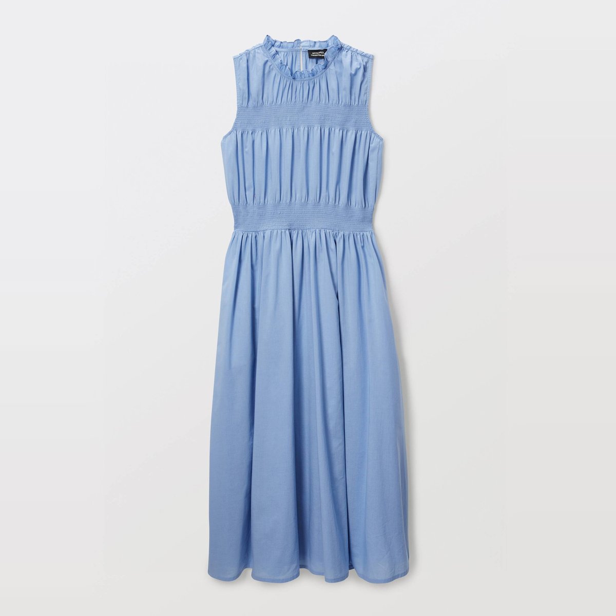 Robe longue smockée unie en coton BIO GOTS bel air, MONOPRIX