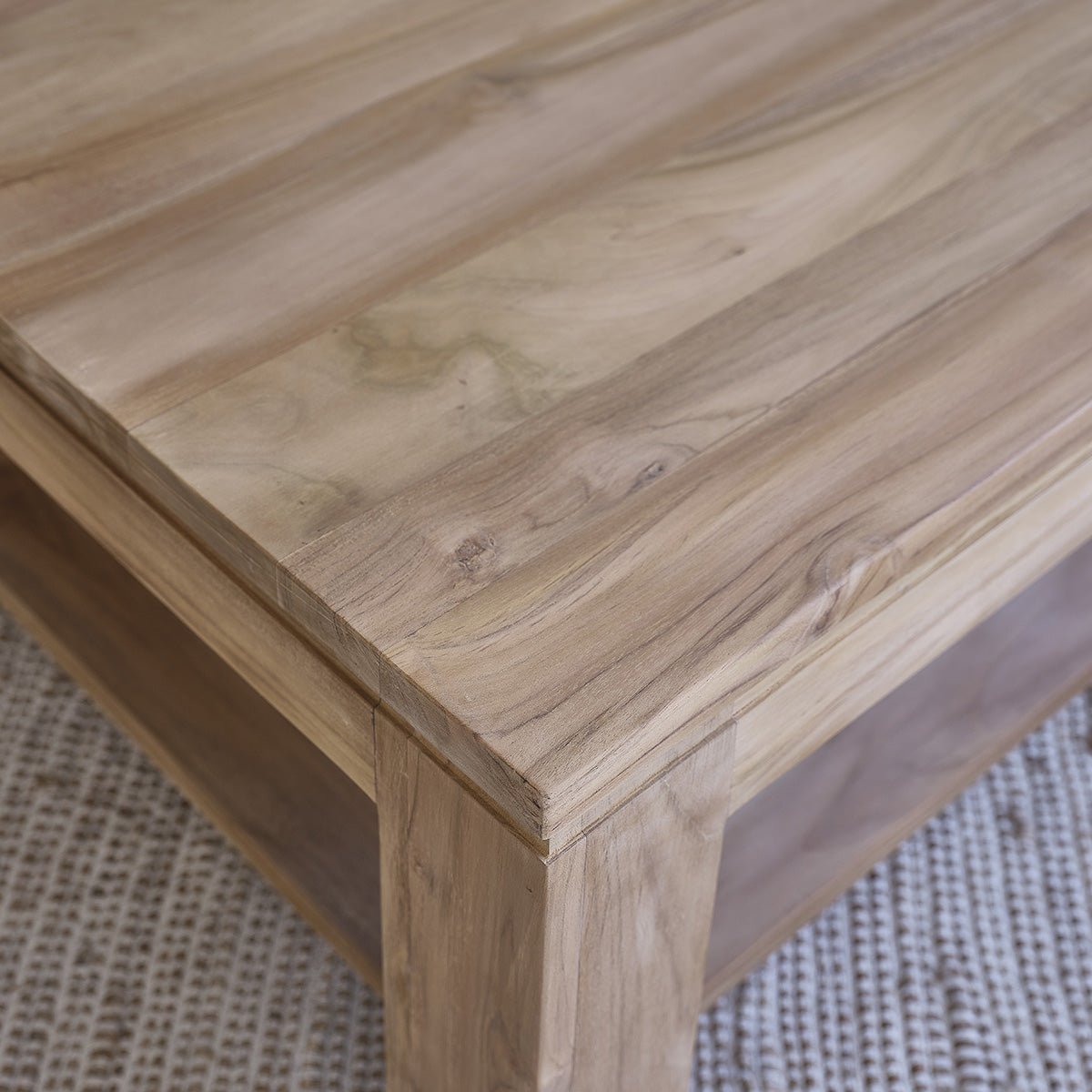 Table basse en bois de teck 120 cm BOSTON naturel, BERAH GETAH