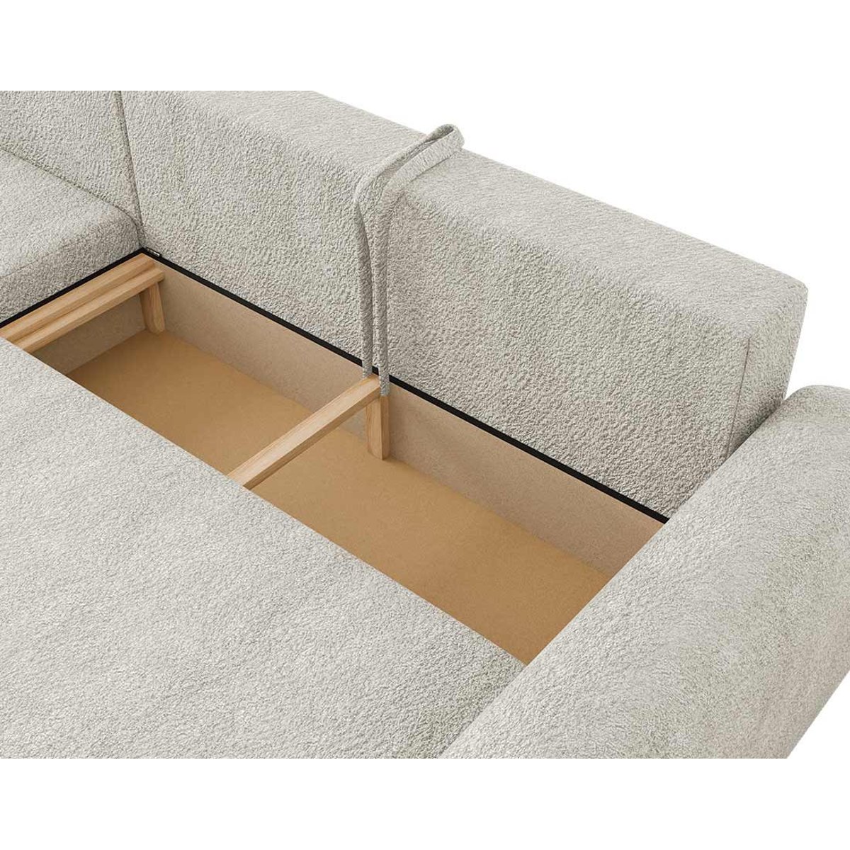 Canapé d'Angle Convertible 4 places - ROSALIE beige, BEST MOBILIER