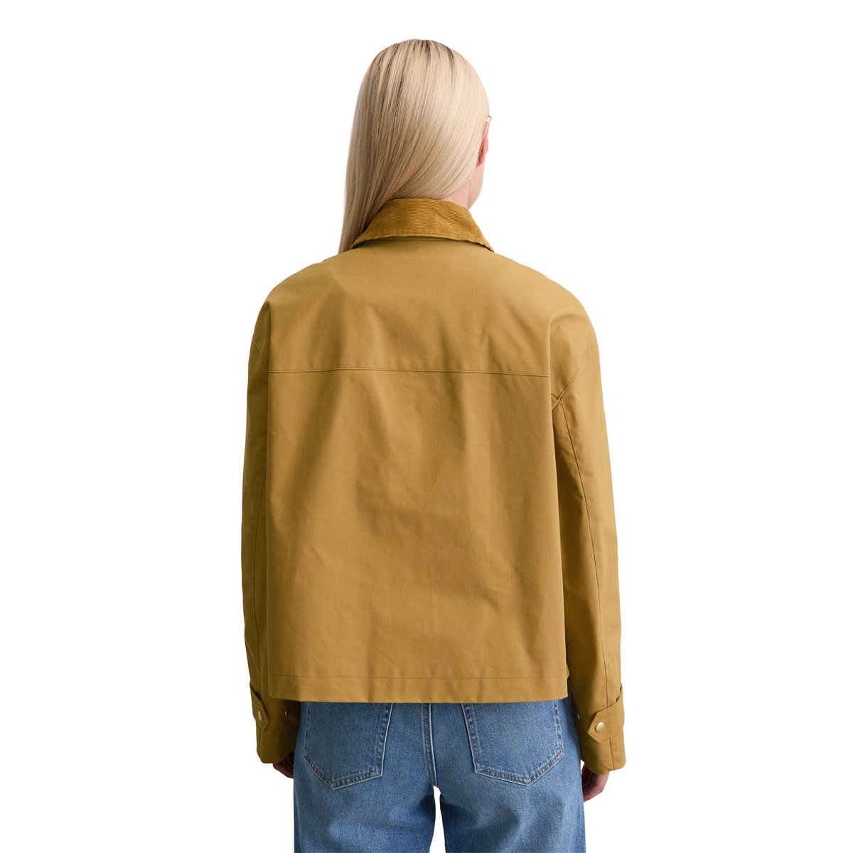 Barnjacket regular A-Shape en coton ciré beige, MARC O'POLO
