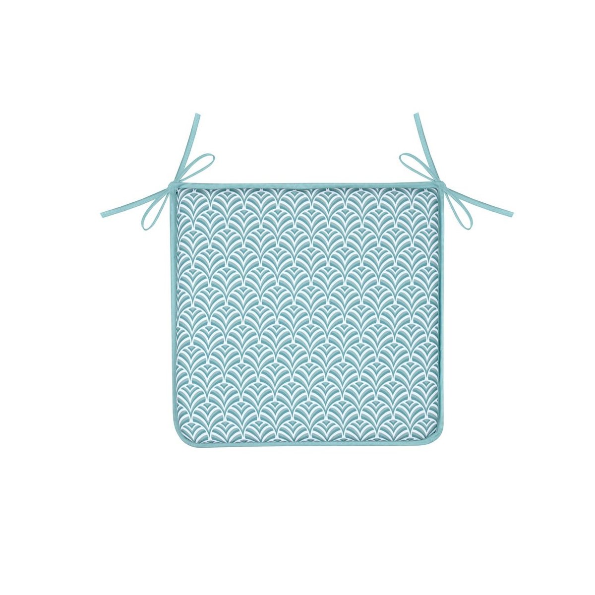 Galette de chaise motif graphique bleu, EDEN