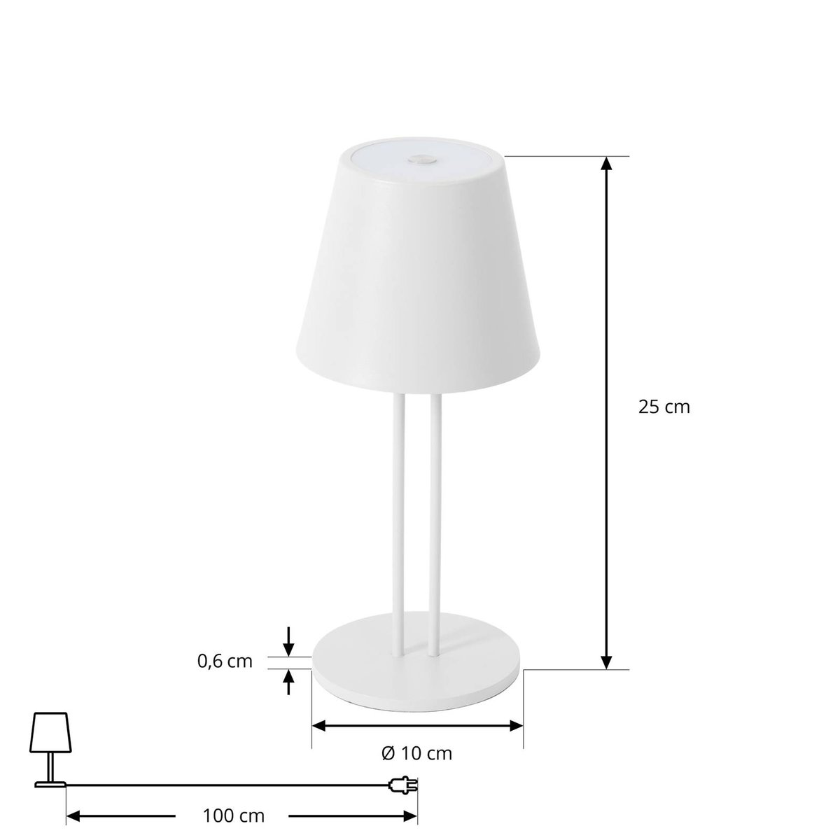 Luminaire de terrasse en métal moderneLED blanc, LINDBY