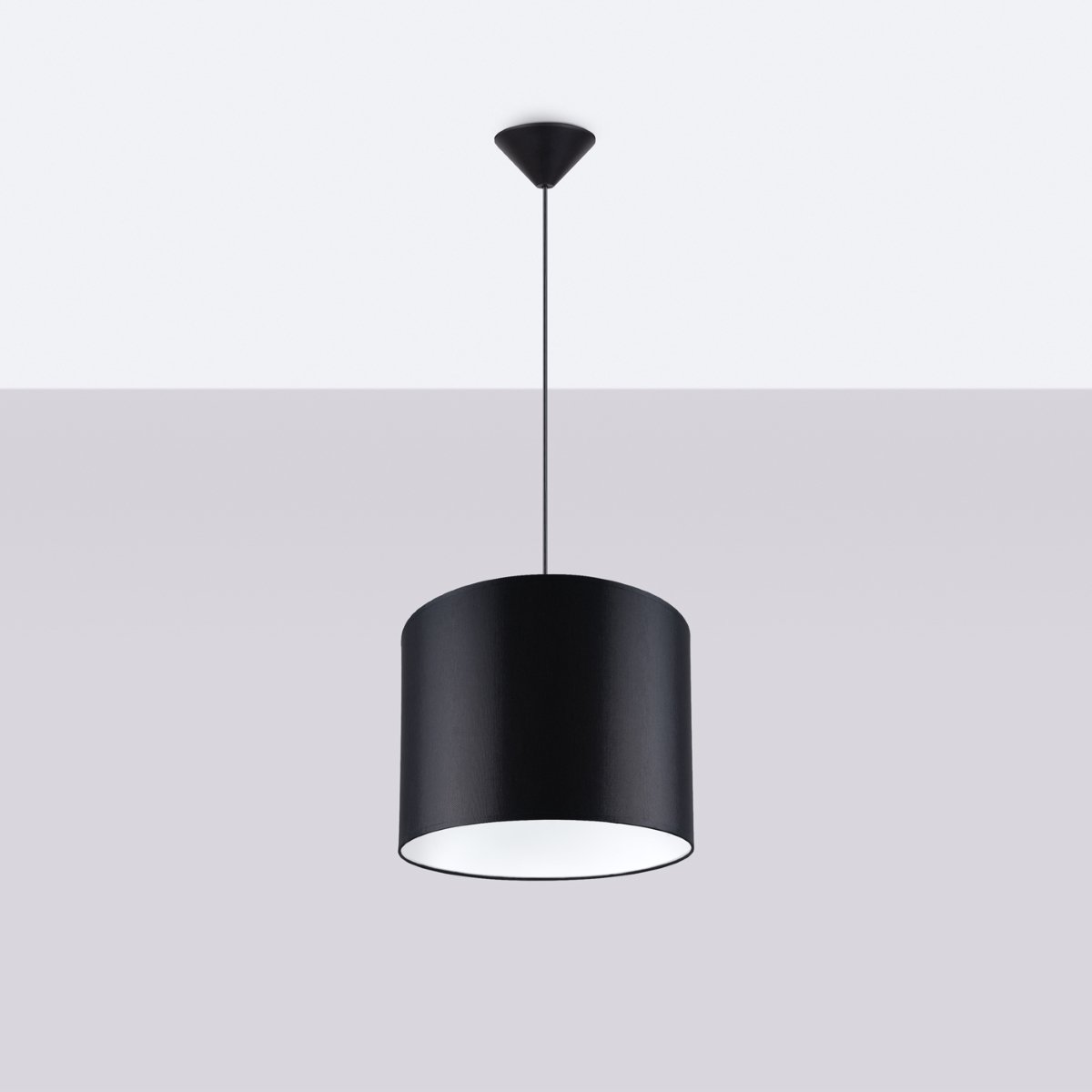 Suspension Tissu Noir E27 1 Nova 30 noir, EDEN