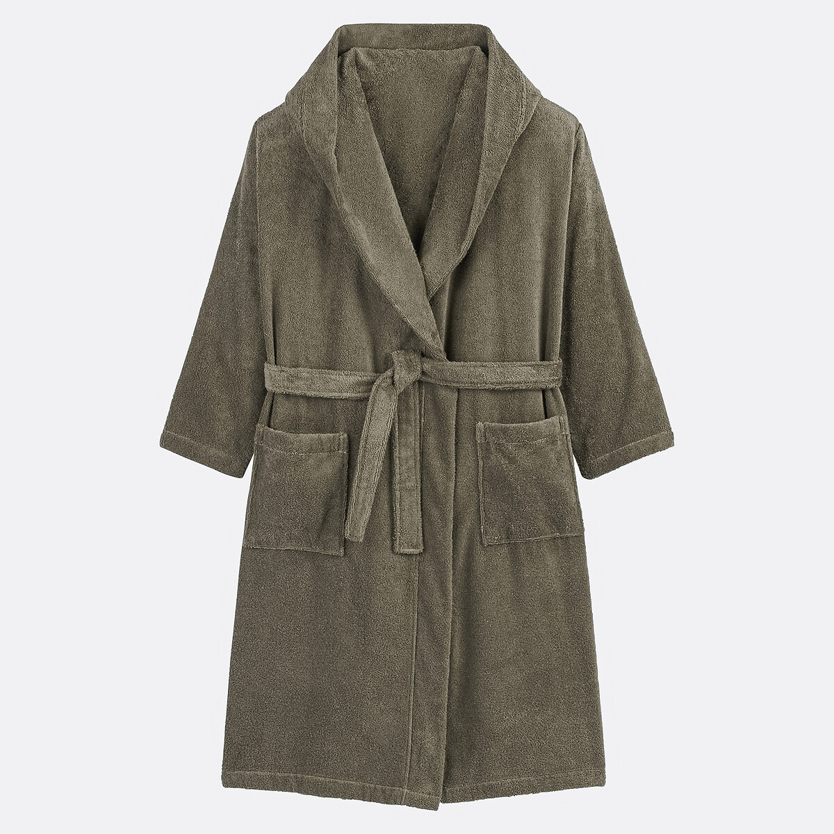 Peignoir capuche adulte en coton Égyptien 400 g/m2, Kheops kaki, LA REDOUTE INTERIEURS